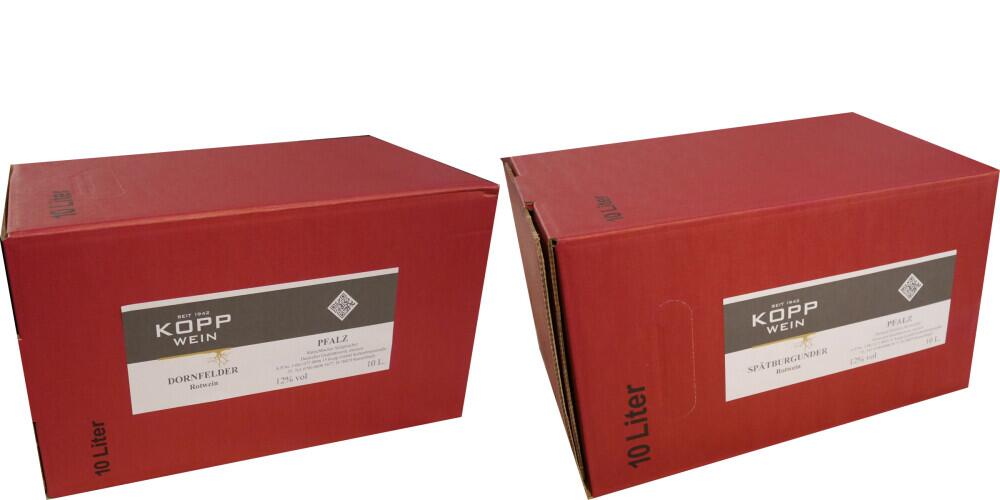 Spitze Weine direkt vom Weingut, in praktischen BiB's