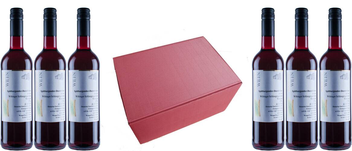Geschenkpaket Rotwein  - roter Karton